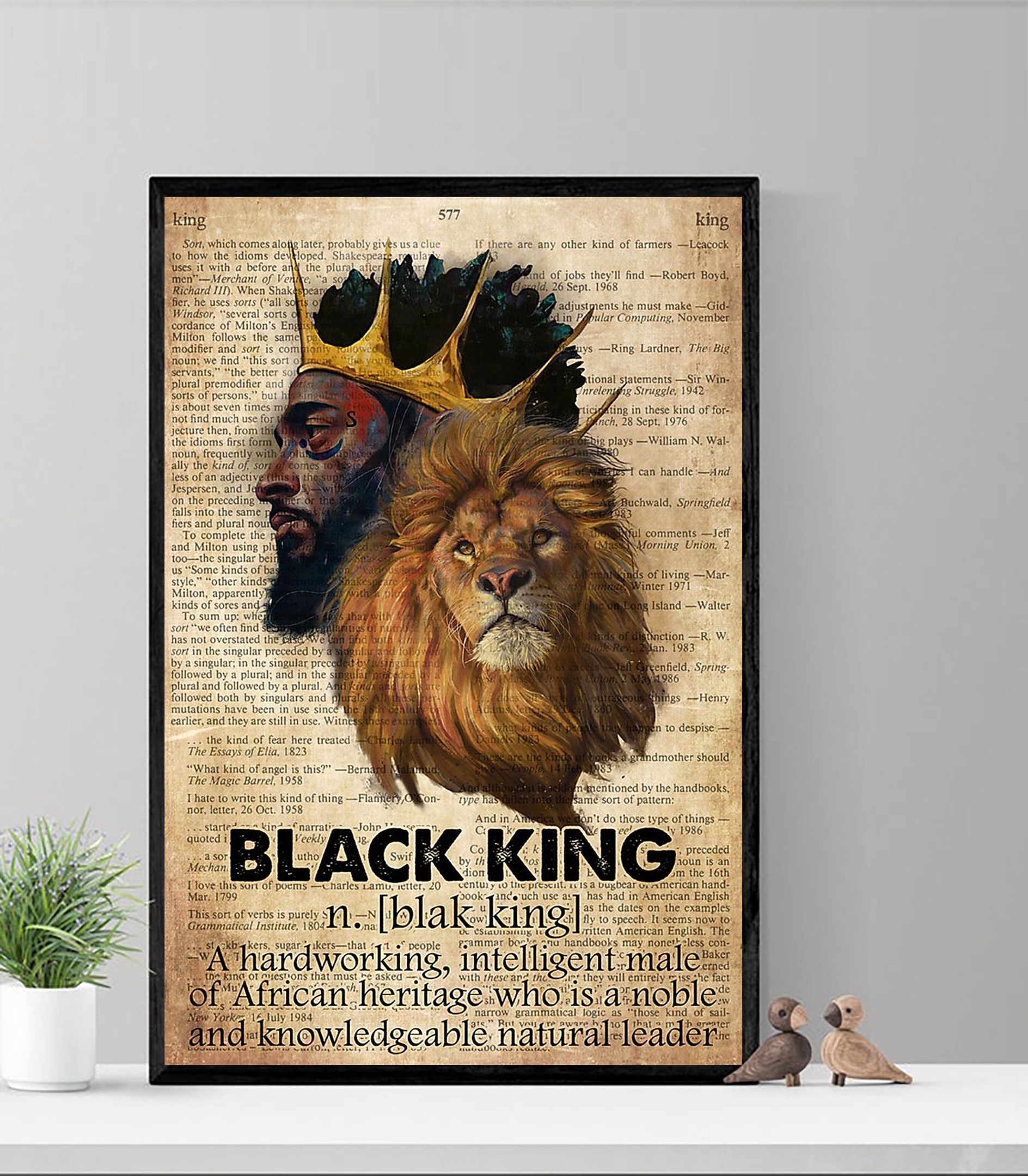Black King Definition Black Man Black Black Af Poster Canvas Konosbog
