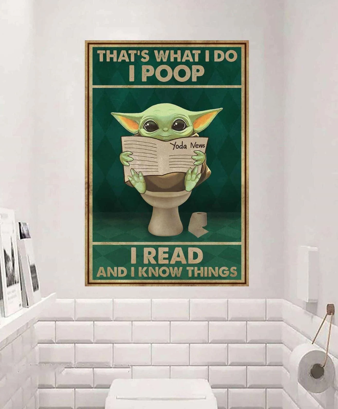 Baby Yoda Bathroom Restroom Toilet Baby Yoda Co Bath Soap Poster