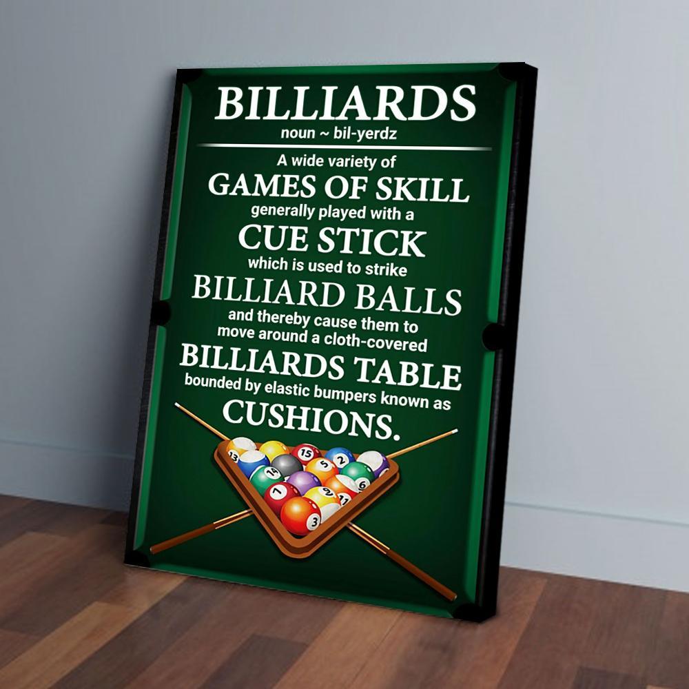 Billiards Definition Poster Canvas Konosbog