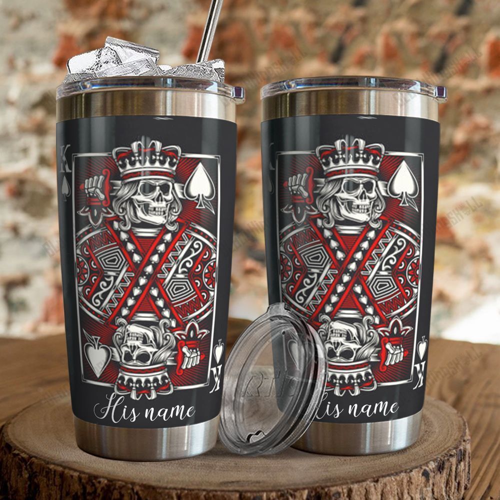 Skull King Of Spades Stainless Steel Tumbler Konosbog