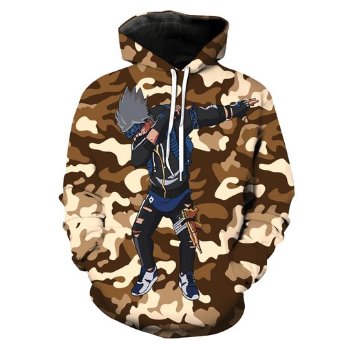 Dabbing Kakashi Khaki Naruto Camouflage And Graphic All Over Print