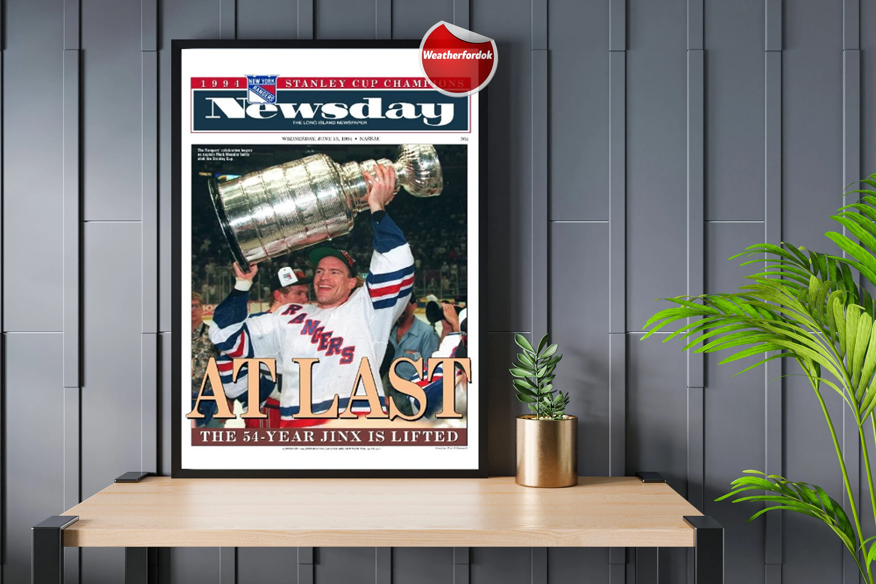 1994 NY Rangers At Last Stanley Cup Champion Front Page Newspaper