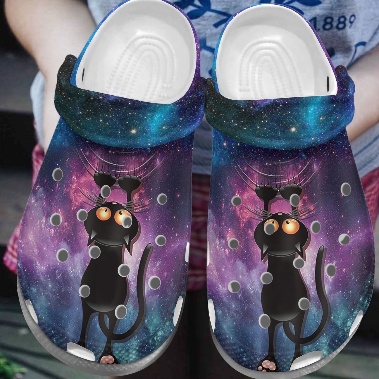 galaxy print crocs